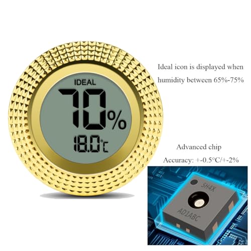 Cigar Digital Hygrometer - High Precision Adjustable Digital LCD-Monitor Hygrometer Thermometer for Cigar Humidor | Box | Cabinet | Jars | Guitar (Digital-with-Analogy) - style: Digital-with-Analogy