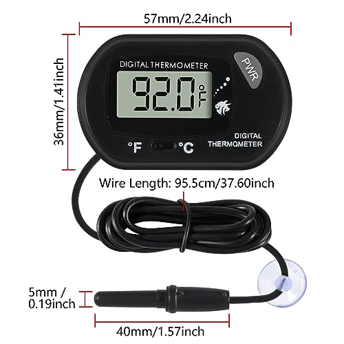 4Pcs Aquarium Thermometer Fish Tank Thermometer Reptile Fahrenheit Terrarium Water Temperature Indicator Test Digital with LCD Display Fahrenheit/Celsius - color: 4PCS