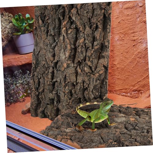 Abaodam 2pcs Bark for Reptile Tanks Flexible Aquarium Decoration for Snakes and Geckos Safe Climbing Accessories for Terrariums