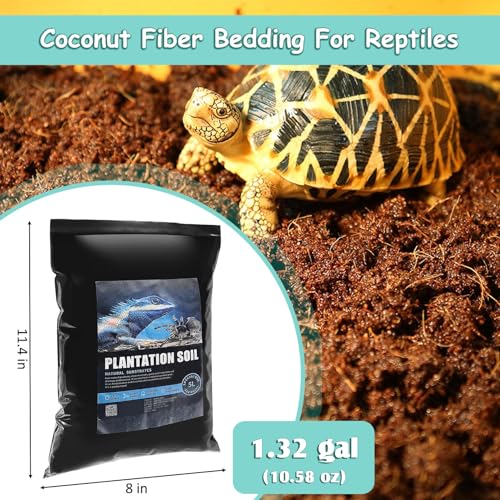VCEPJH Loose Coconut Fiber Substrate 2 Pack Natural Coco Coir Reptile Bedding and Large Reptile Vines Thick Terrarium Plants 118 Inches Long Flexible Climbing Branch for Bearded Dragon Chameleon Gecko