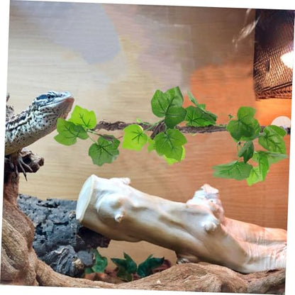 VILLCASE Artificial Jungle Vines Climbing Branch with Suction Cup, Bendable Faux Reptile Habitat Decor for Bearded Dragons, Snakes, Frogs, and Lizards Terrarium