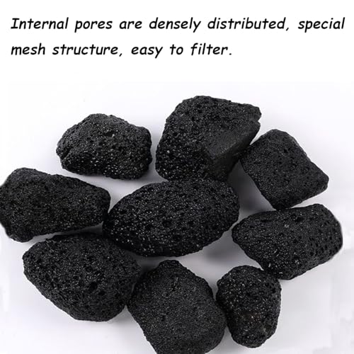 Tfwadmx 10 Pack Aquarium Black Lava Rock Fish Tank Volcanic Pumice Stones for Fish Shrimp Betta(1.18''-1.96'') - color: Black, size: M:1''-2''