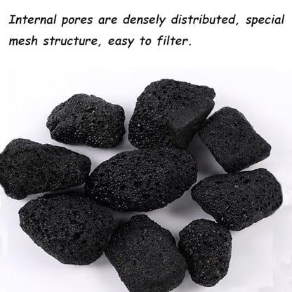 Tfwadmx 10 Pack Aquarium Black Lava Rock Fish Tank Volcanic Pumice Stones for Fish Shrimp Betta(1.18''-1.96'') - color: Black, size: M:1''-2''