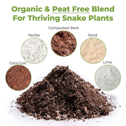 Perfect Plants Organic Snake Plant Soil in 4qt. Bag | Coco Coir Based Potting Mix Snake Plant Varieties - size: 4qt.