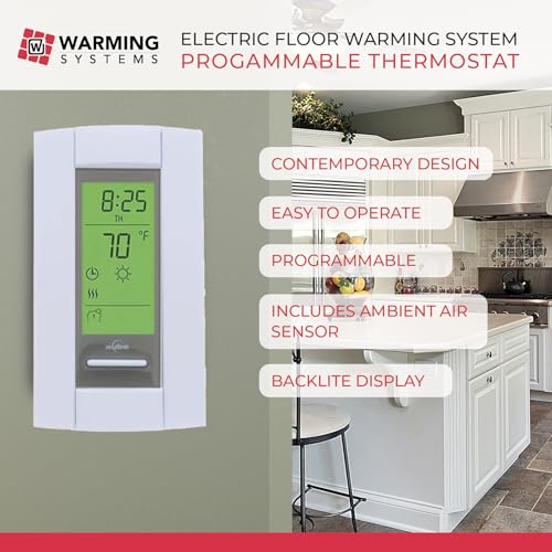 15 Sqft 120V Electric Radiant Floor Heating Mat – Includes Heating Mat, Programmable Thermostat, Thermostat Floor Sensor, Installation Monitor and Under Tile Heater - size: 15 Sq Ft (120 Volt)