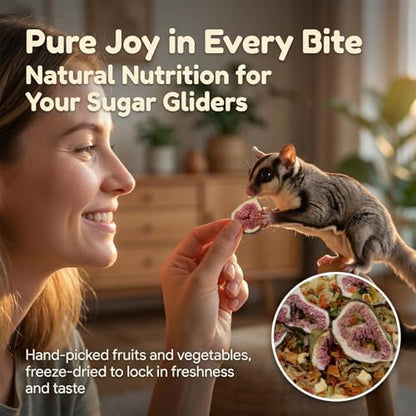 RAINFLOW High Calcium Dried Fruit & Vegetable - Birds & Small Pet Food Mix for Sugar Glider, Bird, Hamster, Parrot Treats Blend, Calcium Supplement for Bearded Dragon, Guinea Pig, Rabbit & More