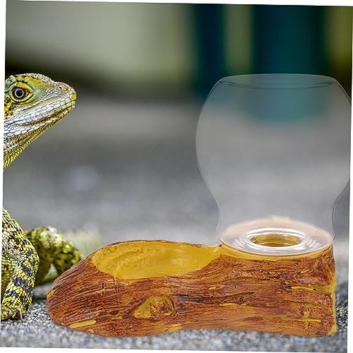 BESPORTBLE Automatic Crawler Waterer Resin and Pet Watering Station Water Dish for Reptile Tank Turtle Tank Accessories