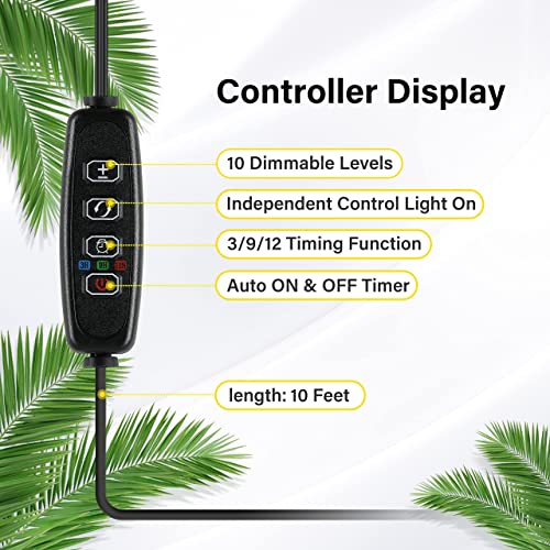 iPower LED Plant Grow Light Strips Full Spectrum with 3 Timing Modes, 10 Dimmable Levels 48 LEDs Per Tubes, Sunlike Grow Lamp for Hydroponics Succulent,Red & Blue - color: Red&Blue, size: 3 Tubes, style: Grow Light Strips