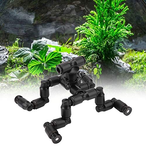flexman Rainforest Tank Mist Sprinkler, Plastic Increase Humidity Atomization Detailed 360° Rotate Full Coverage Pet Cooling Nozzle for Reptile Terrarium
