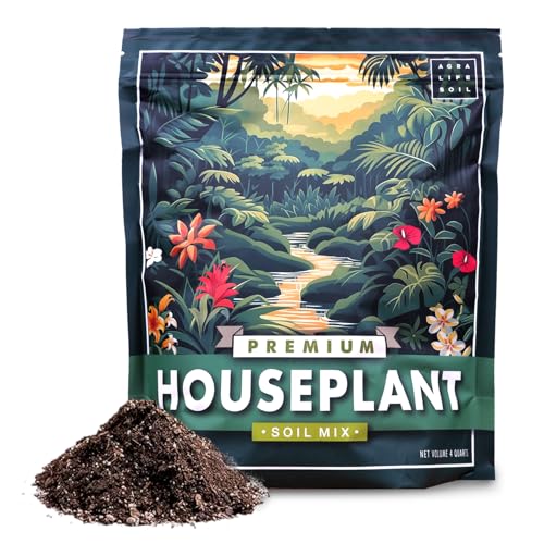 Premium Houseplant Soil Mix for Indoor & Outdoor Plants - Potting Soil for Monstera, Pothos, Snake Plants - Organic Blend for Growth -Potting Soil Indoor Plants Indoor Plant Soil - 4 Quarts - style: House Plant Soil Mix