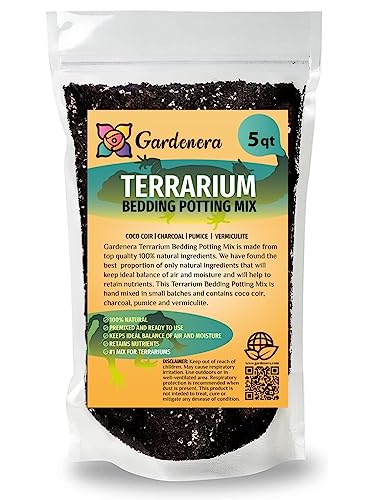 Cultivate Stunning Terrariums with Gardenera Terrarium Potting Soil - Tailored for Humidity-Loving Plant Varieties - 5 QUARTS - size: 5 Quart Bag