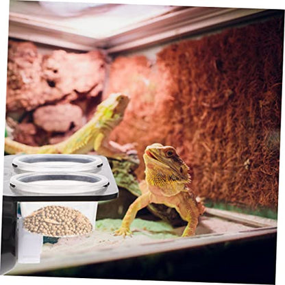 Reptile Feeding Ledge and Water Feeder Accessories for Gecko Tank Snake Lizard