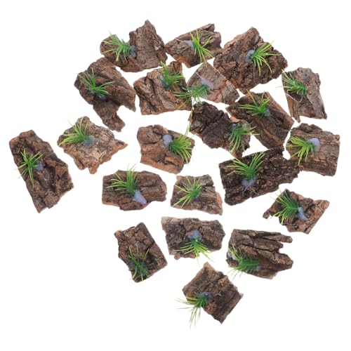 20pcs Natural Cork Bark for Reptile Tank Terrarium Background Decay-Resistant Climbing Bark Maintenance Friendly Hide for Lizards Turtles Snakes Aquarium Decor