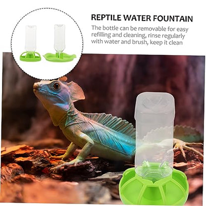 Happyyami 2sets Reptile Water Feeders Drinking Plates for Lizards and Tortoises Easy to Unique Design Prevents Spills for Terrariums and Pet Reptiles