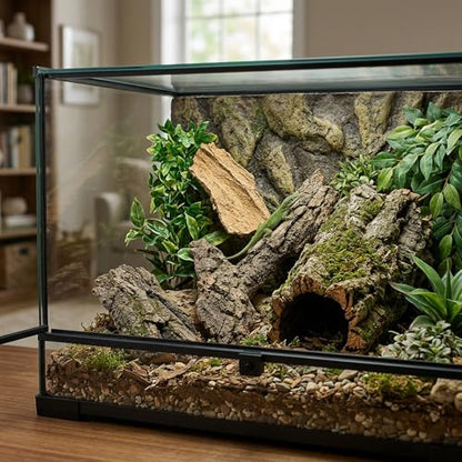 5PCS Cork Bark for Reptiles, Five Pieces Habitat Decor, Reptile Enclosure Bark Pieces, Ideal for Climbing and Hiding