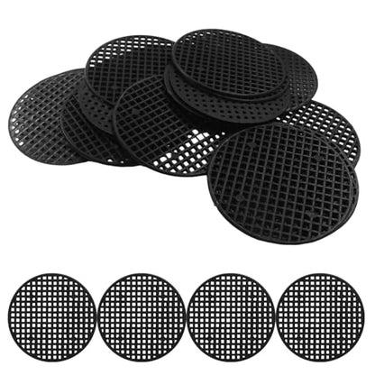 20pcs Plant Drainage Mesh Pads - 2.9 Inch Round Plastic Grid Mat, Breathable Soil Guard for Potted Plants, Bonsai (Black) - size: 2.9 Inch