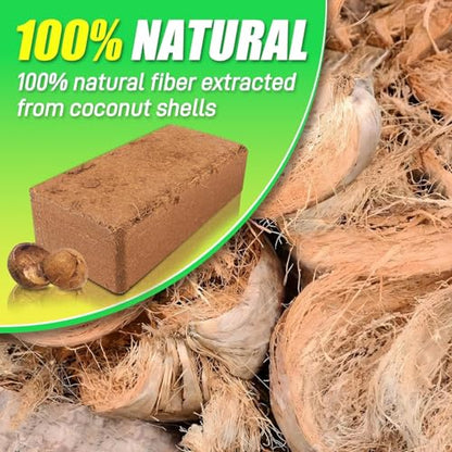 Coco Coir Brick for Plants-12 Pack Premium Coconut Bricks, 100% Organic Peat Moss, Fiber Coconut Husk for Planting, Gardening, Potting Soil Substrate - size: 12pcs