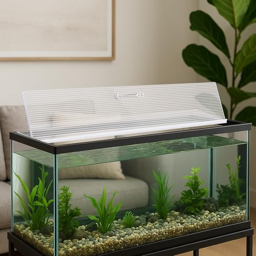 Sieral Aquarium Canopy Set Polycarbonate Greenhouse Panels 35.13 x 17.13 x 0.12 Inch for 50/65/84 Gallon Fish Tank Without Center Brace Aquariums Cover Fish Tank Lid, Clear - color: Clear, size: 36 x 18 Inch