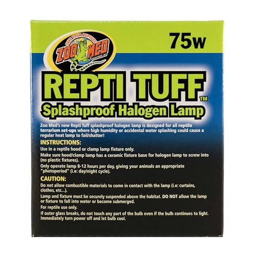 Zoo Med Turtle Tuff Splashproof Halogen Lamp 75 Watts - size: 75 W (Pack of 1)