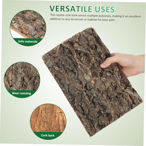 BESPORTBLE 2pcs Cork Bark Aquarium Decor Natural Hideout for Reptiles Climbing Habitat for Bearded Dragon Lizard Snake Tank Aesthetic