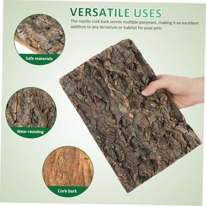 BESPORTBLE 2pcs Cork Bark Aquarium Decor Natural Hideout for Reptiles Climbing Habitat for Bearded Dragon Lizard Snake Tank Aesthetic