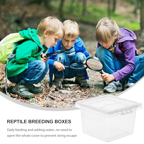 Mipcase Transparent Reptile Breeding Boxes 2.67X2.16X1.77In Small Feeding Cage Tank for Snakes Lizards Geckos and Insects with Secure Lid for Safe Habitat