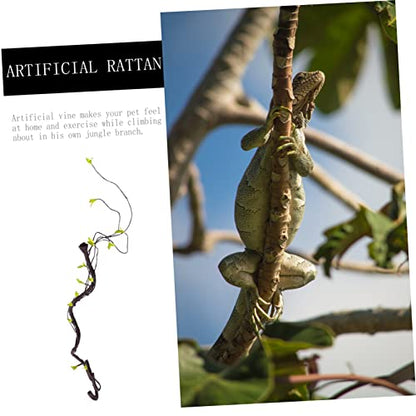DOITOOL 2pcs Realistic Reptile Vines for Terrarium Bendable Simulation Climbing Plants Pet Habitat Decor for Geckos Lizards Bearded Dragons