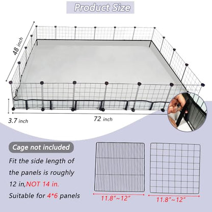 Guinea Pig Cage Liner Tarp Bottom Waterproof and Washable Base Also for Rabbits, Bunny, Chinchesillas, Hedgehog, Ferrets and Other Small Animals(48x72 inches) - size: 48.0"L x 72.0"W x 4.0"H