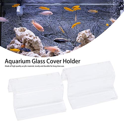 4Pcs Aquarium Lid Clips, Acrylic Material, Stable Support Clamp for Fish Tank Cover, Ideal for Open Tanks and Reptile Enclosures