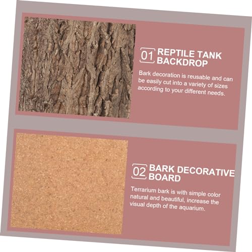 Cork Bark Background for Reptile Terrarium Natural Tree Bark Habitat Decor for Lizards and Turtles Climbing Mat Aquarium Aesthetics and Environment