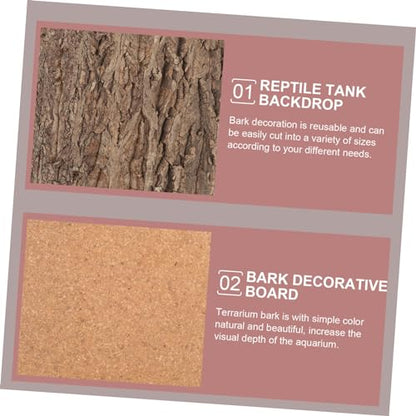 Cork Bark Background for Reptile Terrarium Natural Tree Bark Habitat Decor for Lizards and Turtles Climbing Mat Aquarium Aesthetics and Environment