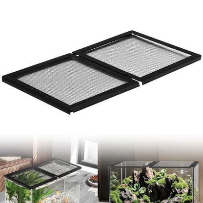 Screen Cover with Hinged Door Compatible with 10, 15 High, 20 X-Tall Gallon Aquariums/Terra Terrarium & Other Glass Tanks - Reduce The Risk of Pet Escape, Ensure Smooth Ventilation