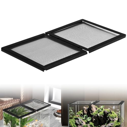 Screen Cover with Hinged Door Compatible with 10, 15 High, 20 X-Tall Gallon Aquariums/Terra Terrarium & Other Glass Tanks - Reduce The Risk of Pet Escape, Ensure Smooth Ventilation