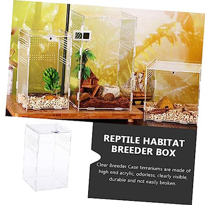 Yardwe Clear Reptile Nest Boxes with Ventilation High Transparency Easy to Clean Reptile Keeping Cases for Snakes Geckos Tarantulas and Pets