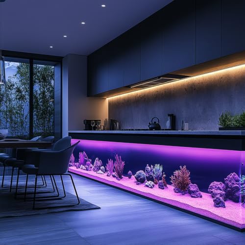 LED Strip Lights 24V COB Purple Dimmable LED Lighting16.4ft (Kit) | Super Bright, Dotless High Density 7.2W/m, 8mm Width Cuttable Flexible, Home DIY Commercial Decoration - color: Purple (Kit)