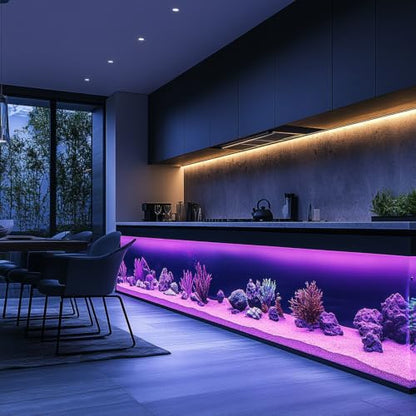 LED Strip Lights 24V COB Purple Dimmable LED Lighting16.4ft (Kit) | Super Bright, Dotless High Density 7.2W/m, 8mm Width Cuttable Flexible, Home DIY Commercial Decoration - color: Purple (Kit)