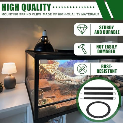 Mounting Spring Clips for Reptile Habitat Lighting Domes, Fits most reptile lighting domes,terrarium mesh screens, and heat lamp covers.Most Standard Domes and Screen Covers (1 pack) - size: 1 pack
