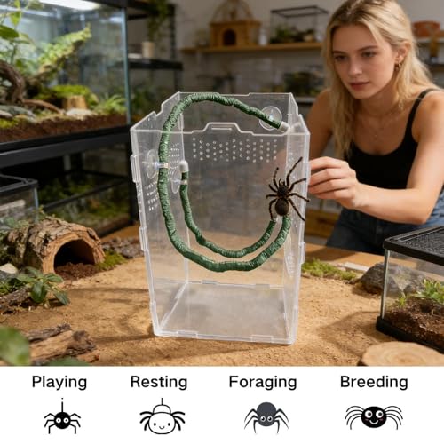 Reptile Climbing Vine - Flexible Terrarium Decor | Flexible Artificial with Suction Cups, Perfect for Bearded Dragons, Geckos and Lizards, Improves Tank Habitat