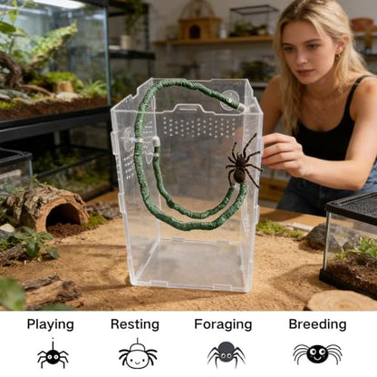 Reptile Climbing Vine - Flexible Terrarium Decor | Flexible Artificial with Suction Cups, Perfect for Bearded Dragons, Geckos and Lizards, Improves Tank Habitat