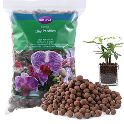 Natural Organic Clay Pebbles, 2LBS 8mm-18mm Expanded Leca Balls Plant Garden Soil, Grow Media for Hydroponics, Decoration, Aquaponics, Gardening Essentials - size: 2 LBS