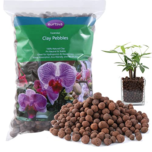 Natural Organic Clay Pebbles, 2LBS 8mm-18mm Expanded Leca Balls Plant Garden Soil, Grow Media for Hydroponics, Decoration, Aquaponics, Gardening Essentials - size: 2 LBS
