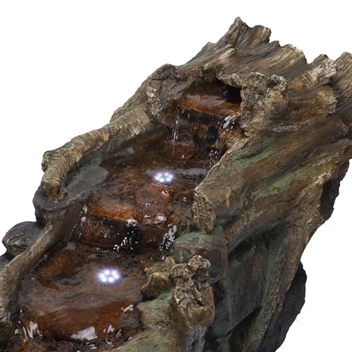 Alpine Corporation 59" Long Indoor/Outdoor River Rapids Fountain with LED Lights - style: 59' L - River w/ LED's