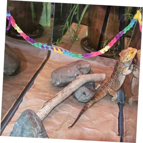 Toyvian 2pcs Decorative Reptile Rope Climbing Vines for Lizards Geckos and Snakes Durable Cotton Habitat Accessories for Reptile Terrarium Decoration