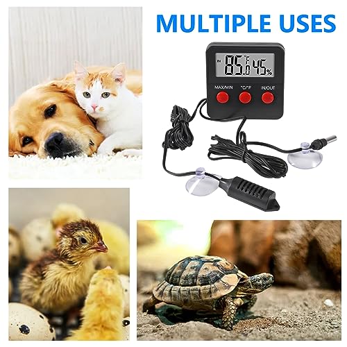 Digital Thermometer and Humidity Thermometers Indoor and Outdoor Digital Temperature and Hygrometer Gauge with Probe for Reptile Terrarium Thermometer Pet Keeping - color: 1PCS