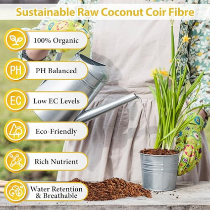 Legigo Pack of 3 Organic Coco Coir Bricks- 100% Natural Compressed Coco Peat Brick Coconut Fiber Substrate with Low EC& pH Balance, Coir Plant Soil Enhance Root Growth for Herbs, Flowers, House Plants - color: Pack of 3