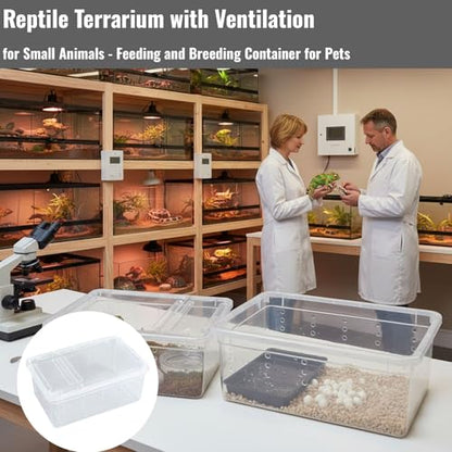 Reptile Terrarium with Ventilation for Small Animal Housing and Habitat - size: 19x12.5x7.5 cm