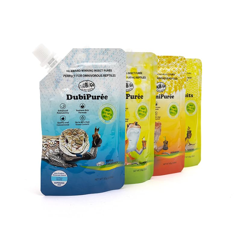 Bearded Dragon Reptile Food, Gecko Gel, Horned Lizard Fruit Puree, Leopard Gecko Food, Blue-Tongued Skink 80g