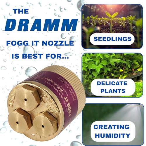 Dramm Fogg-It Mist Spray Nozzle with Brass Jets & Body, Perfect for Delicate Seedlings & Raising Humidty for Wilting Plants, Brass
