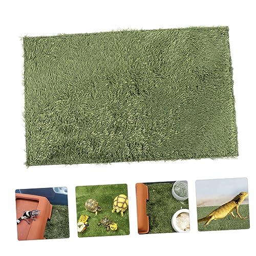 VOSAREA Household Reptile Carpet Comfortable Crawl Pets Cushion Washable Pet Mat for Lizard Gecko Turtle Tortoise Habitat Faux Grass Bedding