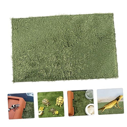 VOSAREA Household Reptile Carpet Comfortable Crawl Pets Cushion Washable Pet Mat for Lizard Gecko Turtle Tortoise Habitat Faux Grass Bedding